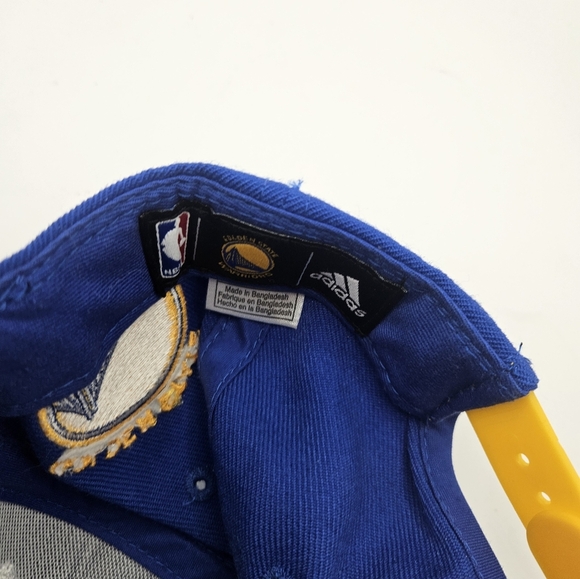 Adidas NBA Golden State Warriors Blue & Gold Embroidered Mens Snapback Hat Curry - Picture 5 of 5